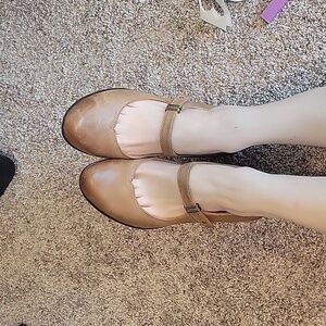 Dansko Callista Mary Jane Pump nude tan 38 heel pinup leather